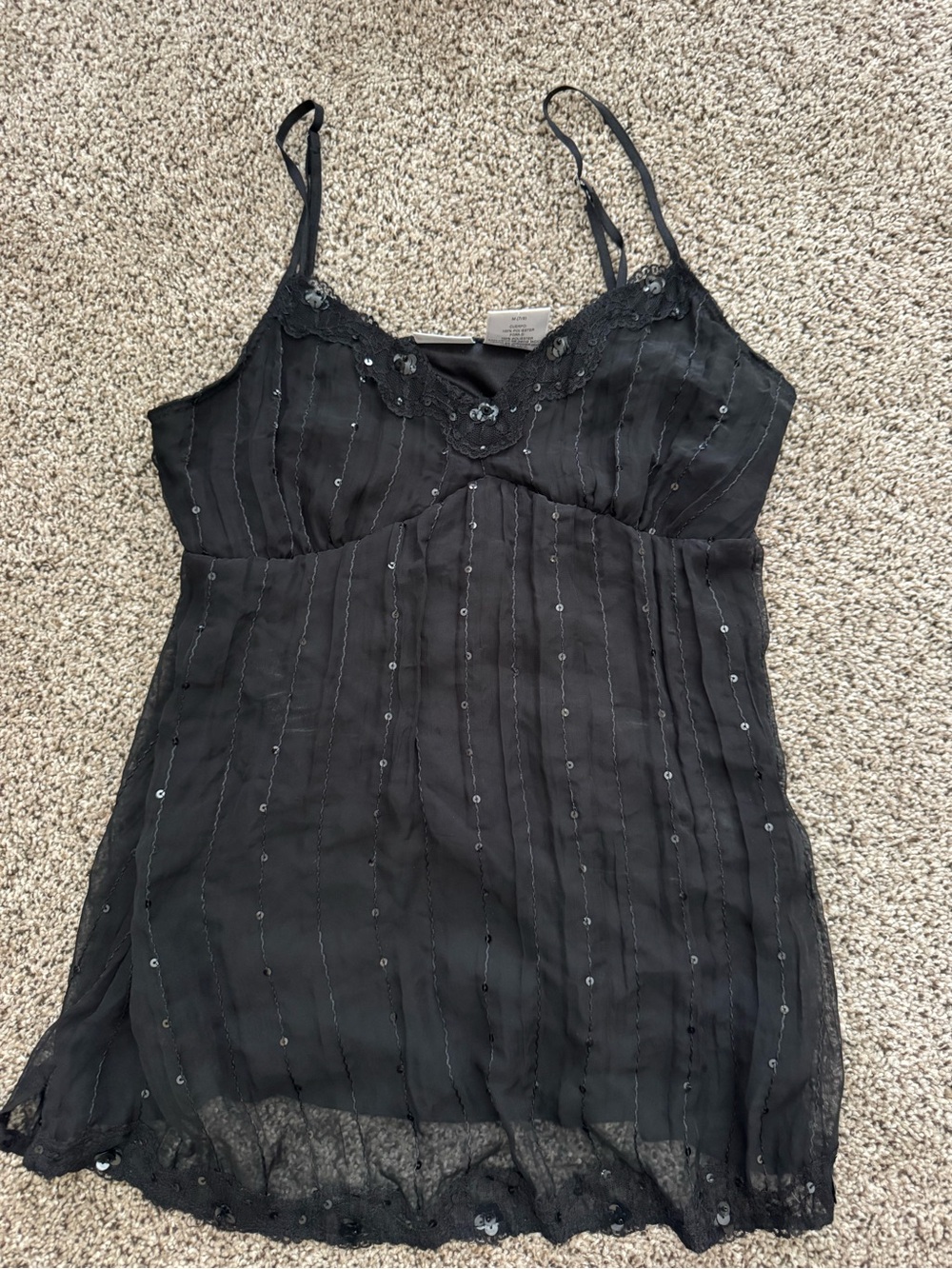 Vintage Black sequin tank top